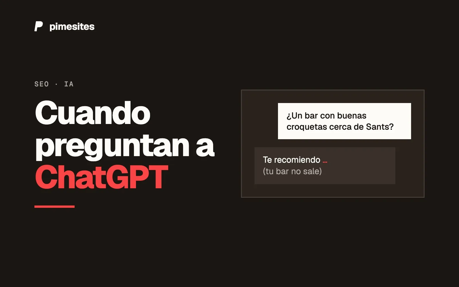 Conversación con un asistente de IA que recomienda bares cerca de Sants sin mencionar tu negocio