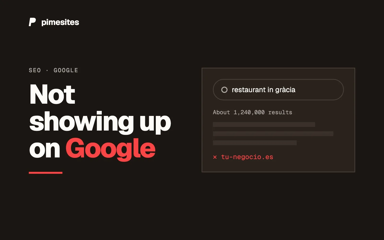 A search for a restaurant in Gràcia with over a million results where your website is missing